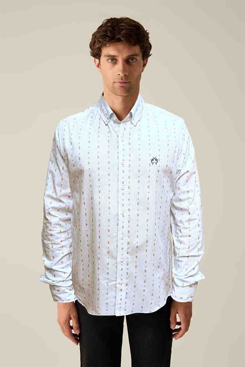 Men's shirt in blue with pattern