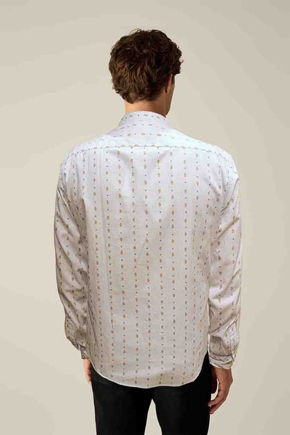 Men's shirt in blue with pattern