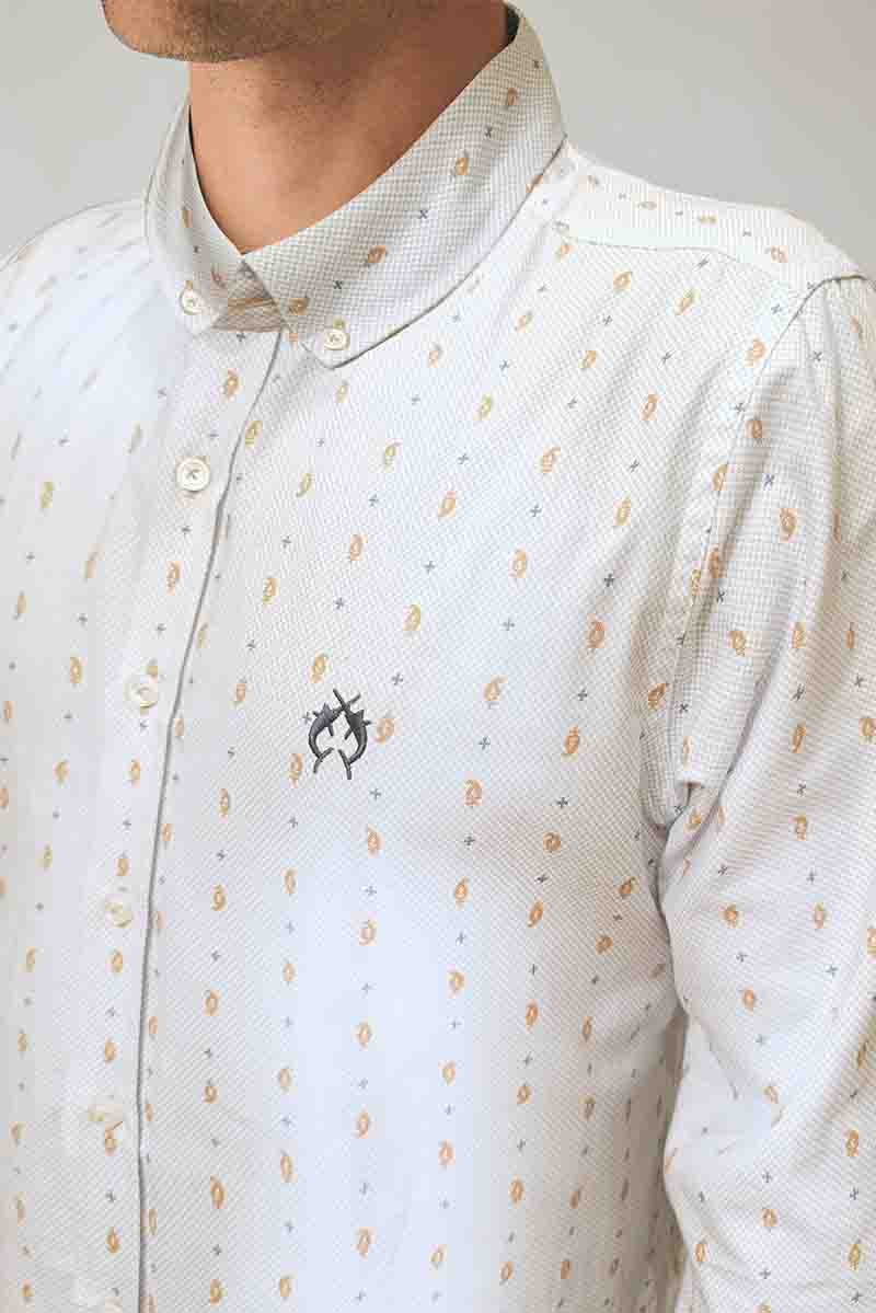 Men's shirt in blue with pattern
