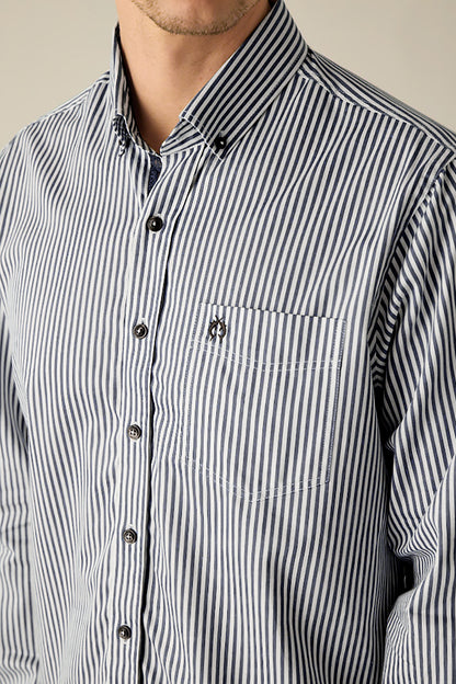 Herren Streifenhemd in Blue-White