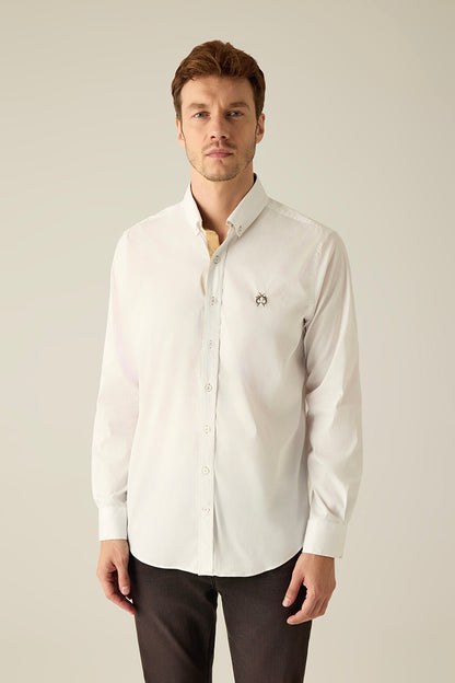 Men's Modern Fit Shirt – White Cotton