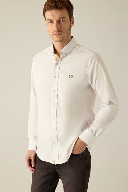 Men's Modern Fit Shirt – White Cotton