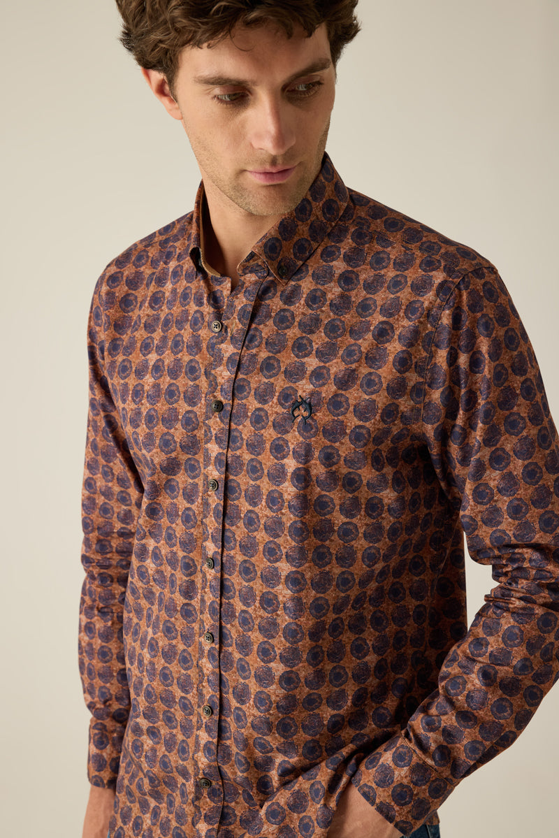 Men's modern fit shirt in brick print