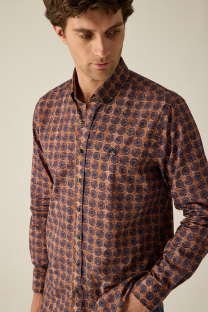 Men's modern fit shirt in brick print