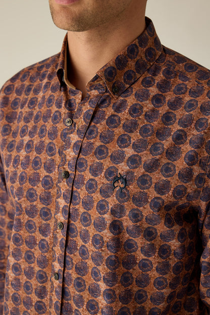 Men's modern fit shirt in brick print