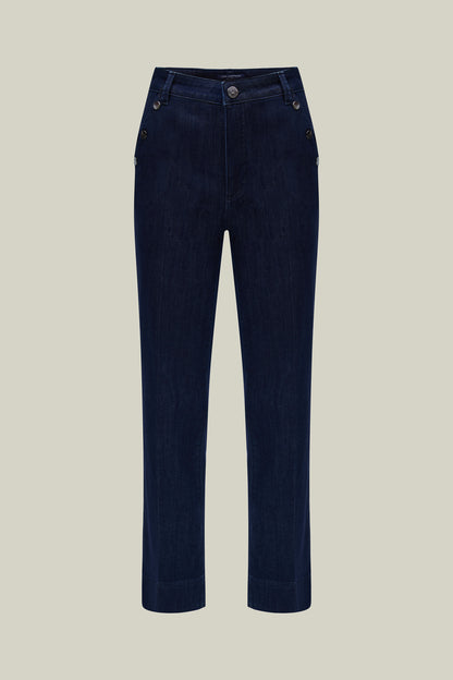 Elegant Dark Blue Women's Trousers