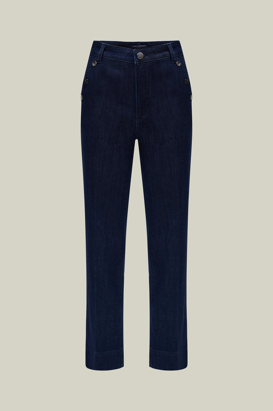 Elegant Dark Blue Women's Trousers