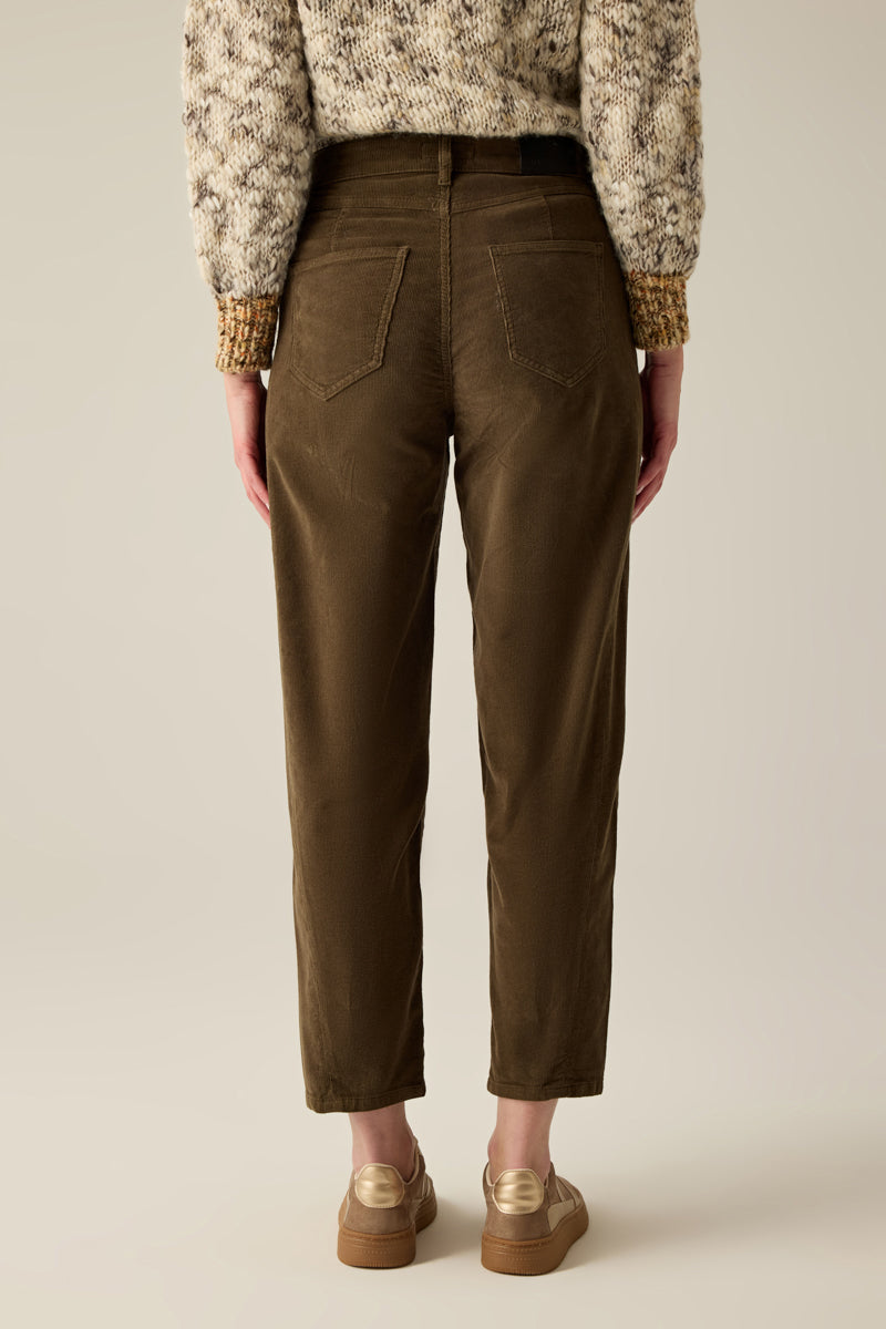 Women's corduroy trousers – Olive Green – versatile