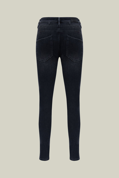 Women's jeans with pattern details – Black