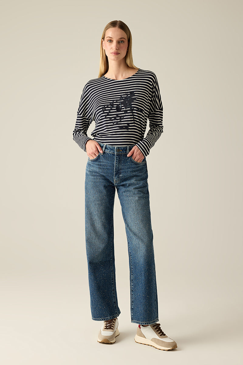 Blue Damen Jeans mit Glitzereffekt