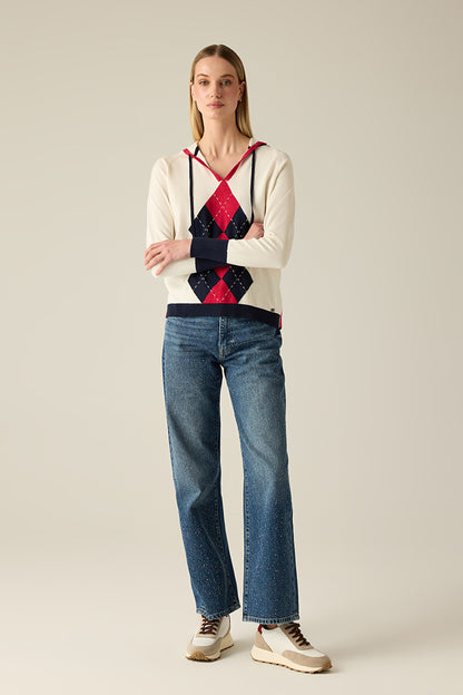 Women's Argyle Pattern Hoodie