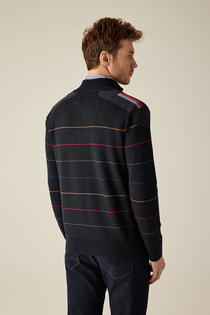 Herren Pullover mit Reißverschluss in Navy