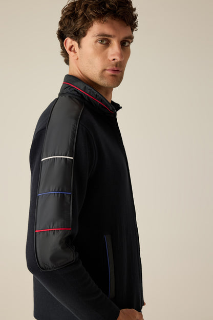 Men's sweat jacket in navy with contrast details