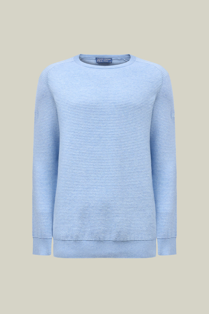 Men's Sweater Modern Fit – Blue Fine Knit