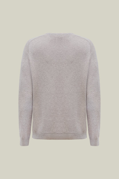 Herren Pullover Modern Fit – Grey Meliert mit Strukturmuster