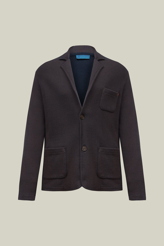 Men's knitted blazer in brown