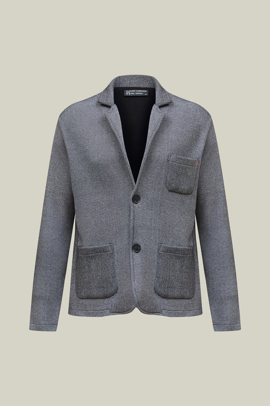 Men's jacket in knitted look – grey