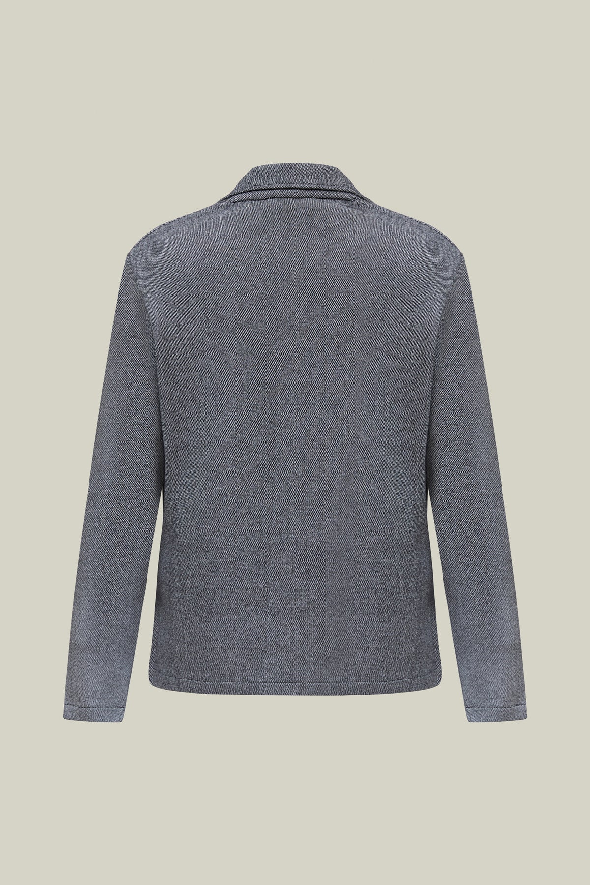 Sportlicher Blazer im feinen Hahnentritt-Strick in Schwarz-Grau – maskulin & elegant.