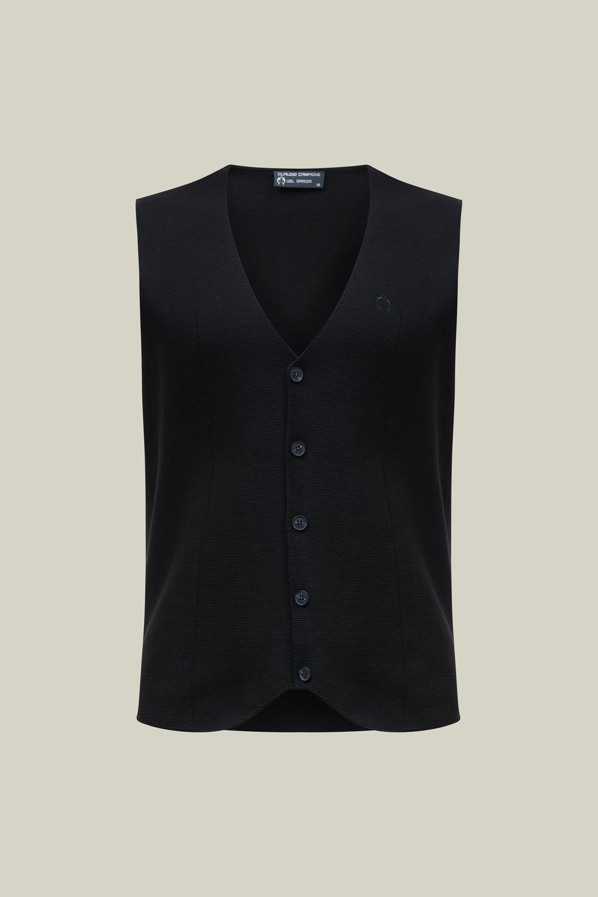 Men's knitted vest in black