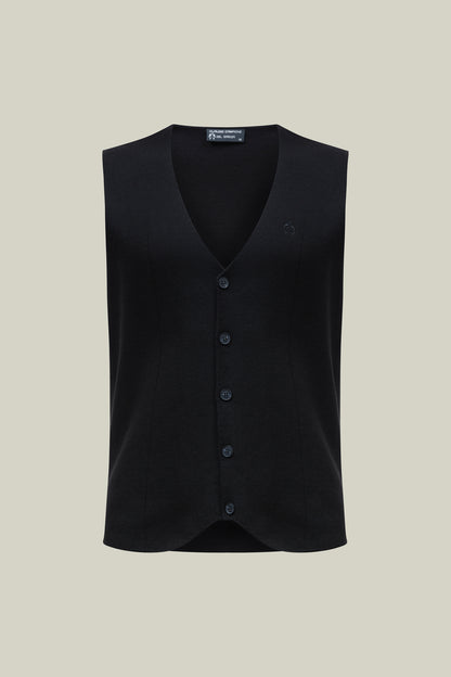 Men's knitted vest in black