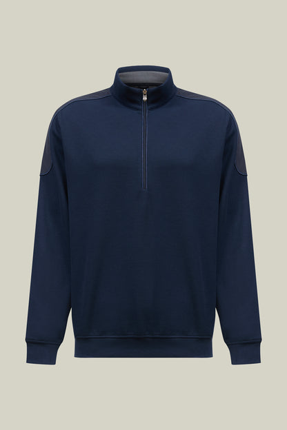 Herren Sweatshirt Modern Fit – Navy mit Halbzip