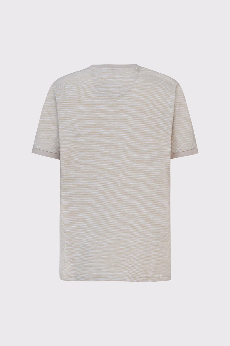 Baumwoll-T-Shirt mit feinem Streifenmuster – sand combi 1 #Farbe_40911 sand combi 1