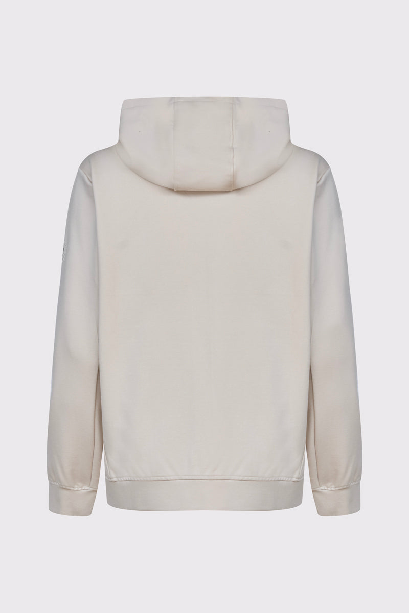 Hoodie‑Sweat‑Jacke aus Rayon‑Polyamid‑Lycra‑Mix mit Zipper – sand #Farbe_40900 sand