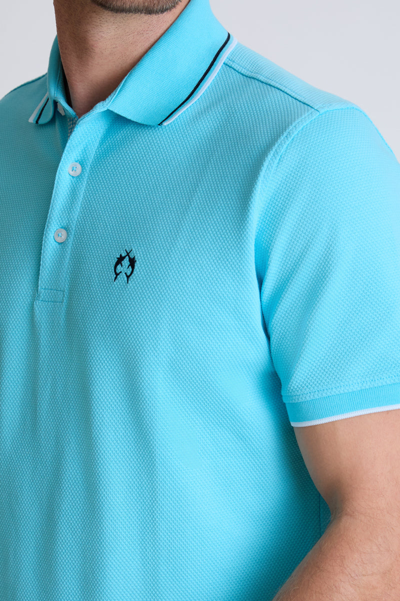 Herren Polo-Shirt Piqué – Baumwolle-Elasthan, modern – turqoise #Farbe_82000 turqoise