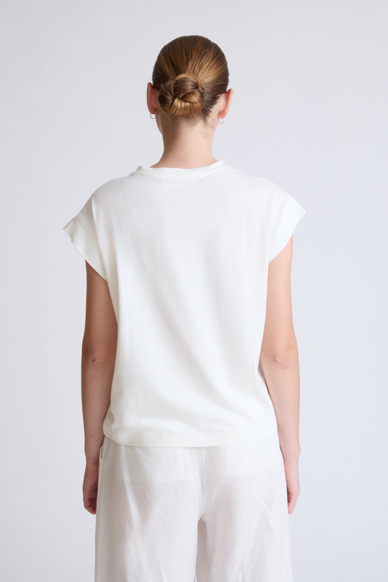 Cotton-modal-elastane T-shirt with butterfly front print (1/4 sleeves)