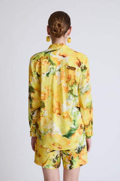 Bluse mit Floralprint und klassischem Hemdkragen (1/1 Arm)