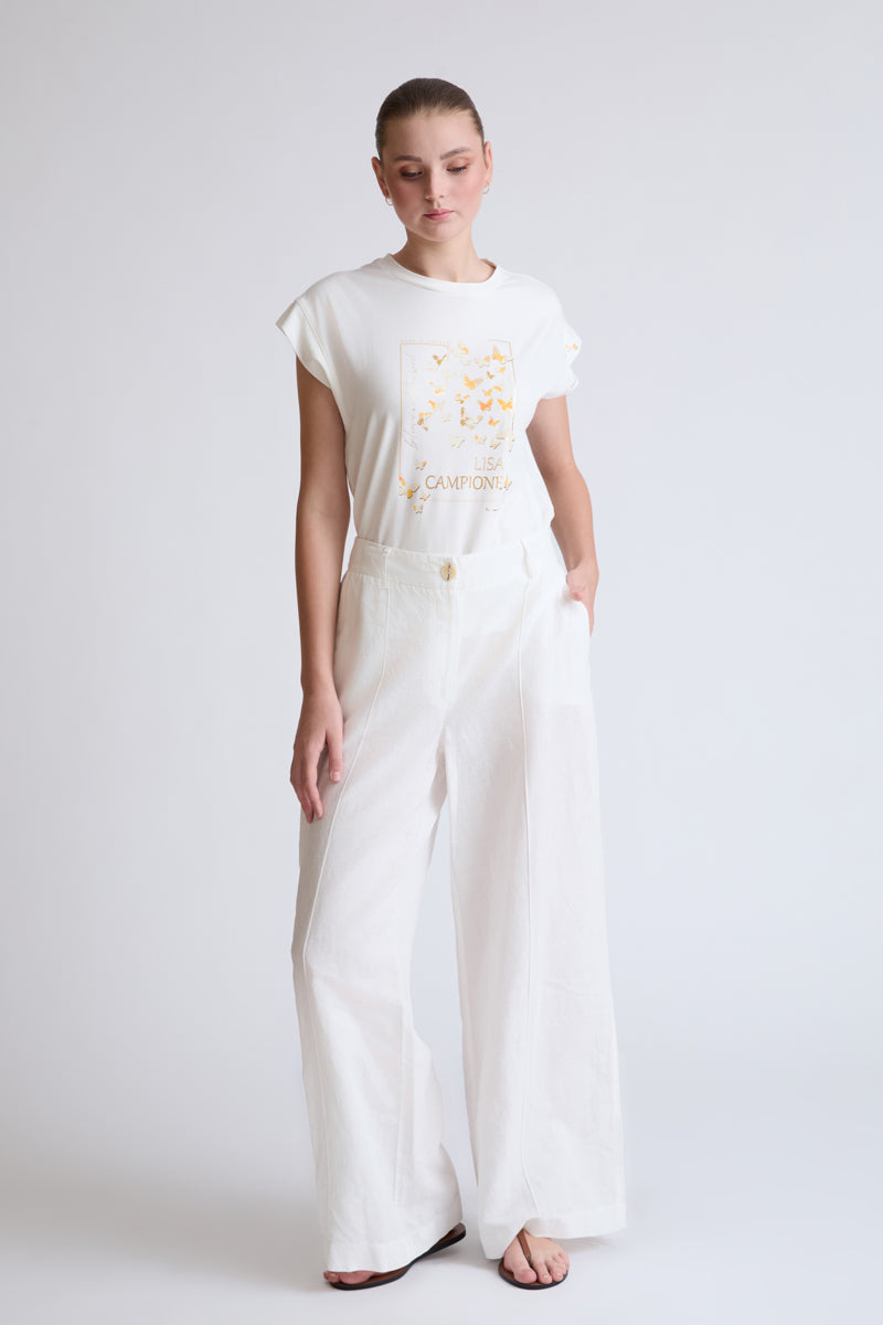 Lycra straight-leg trousers with a crease (Ladies' Trousers)