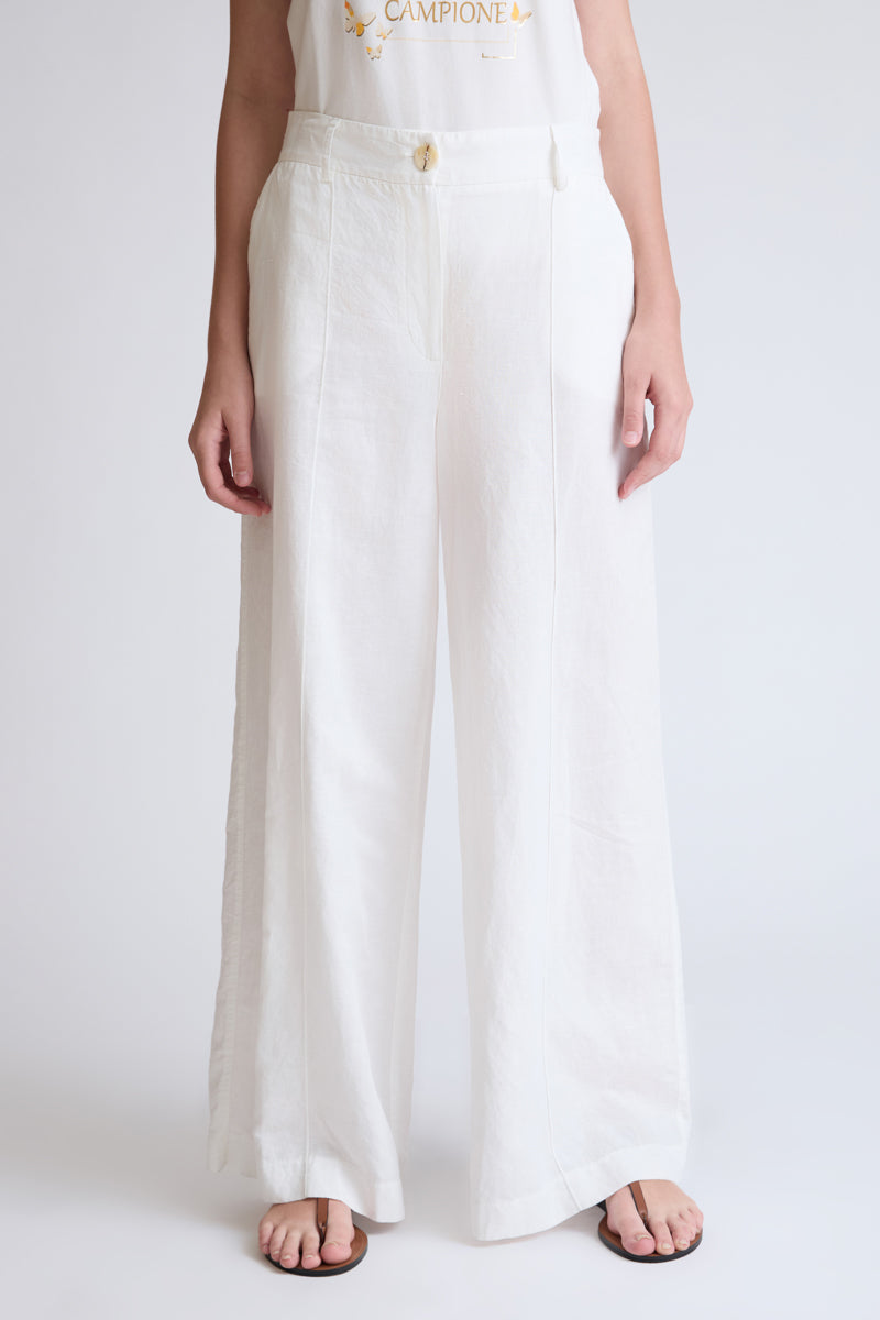 Lycra straight-leg trousers with a crease (Ladies' Trousers)