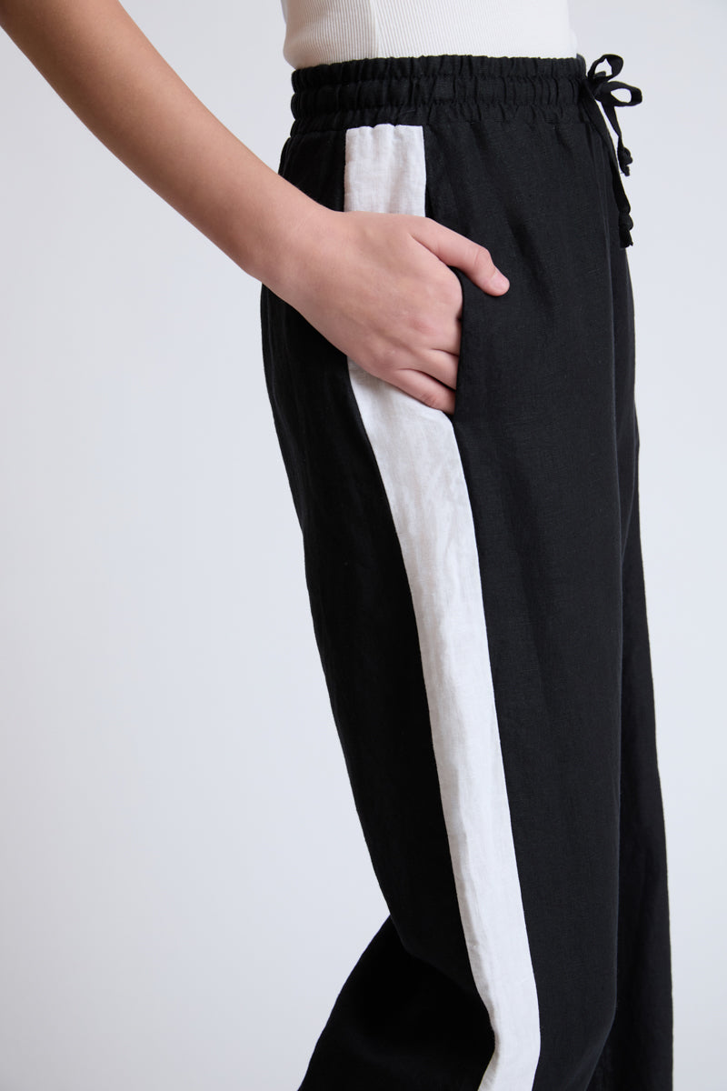 Lycra wide-leg trousers with side stripes