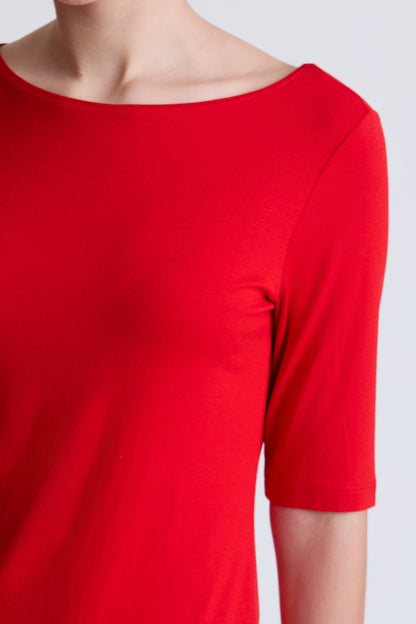 Bamboo-viscose-elastane T-shirt with a round neckline