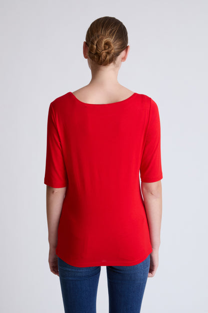 Bamboo-viscose-elastane T-shirt with a round neckline