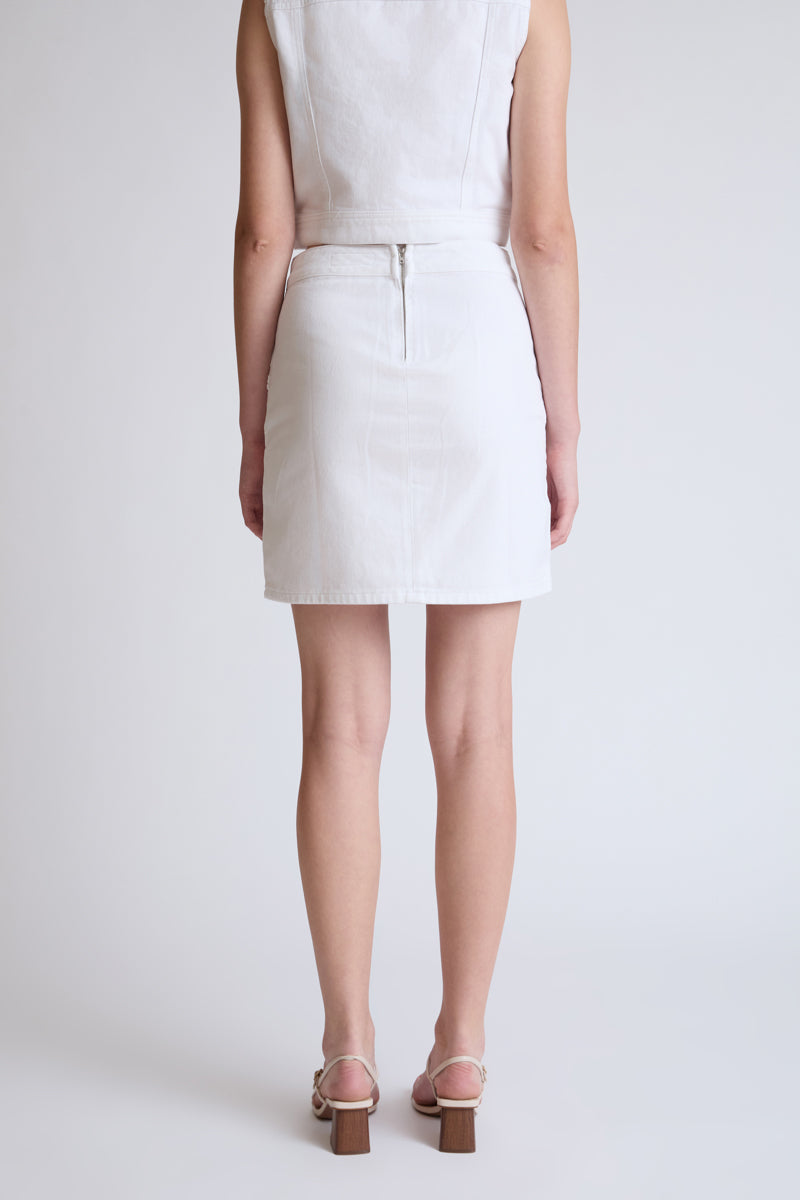 Cotton-polyamide skirt with a floral relief pattern