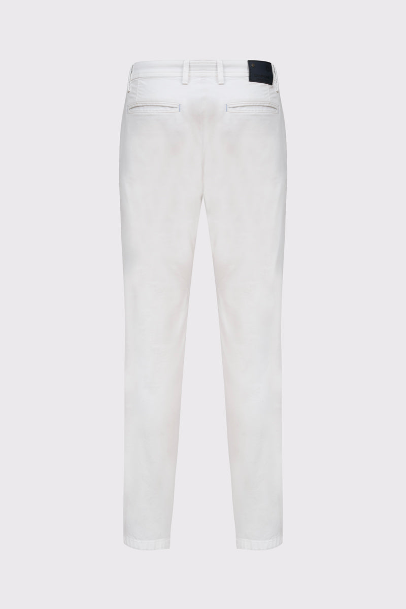 Claudio Campione Baumwoll-Chino mit Stretch – white #Farbe_10000 white