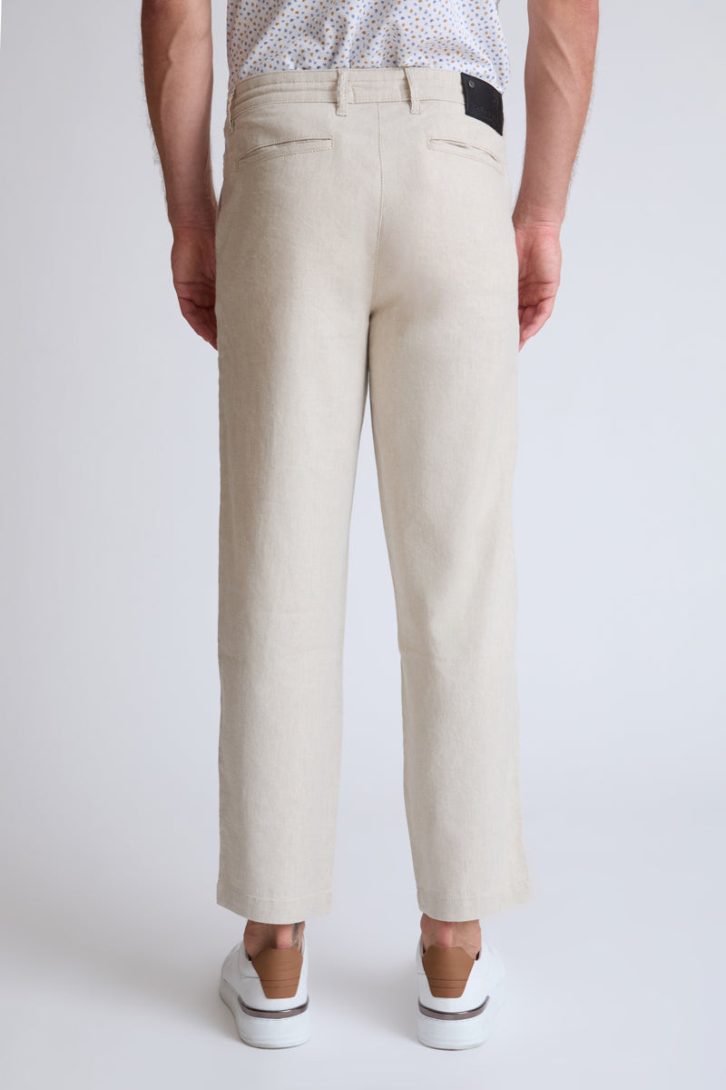 Linen-cotton trousers in a 5-pocket design with straight leg