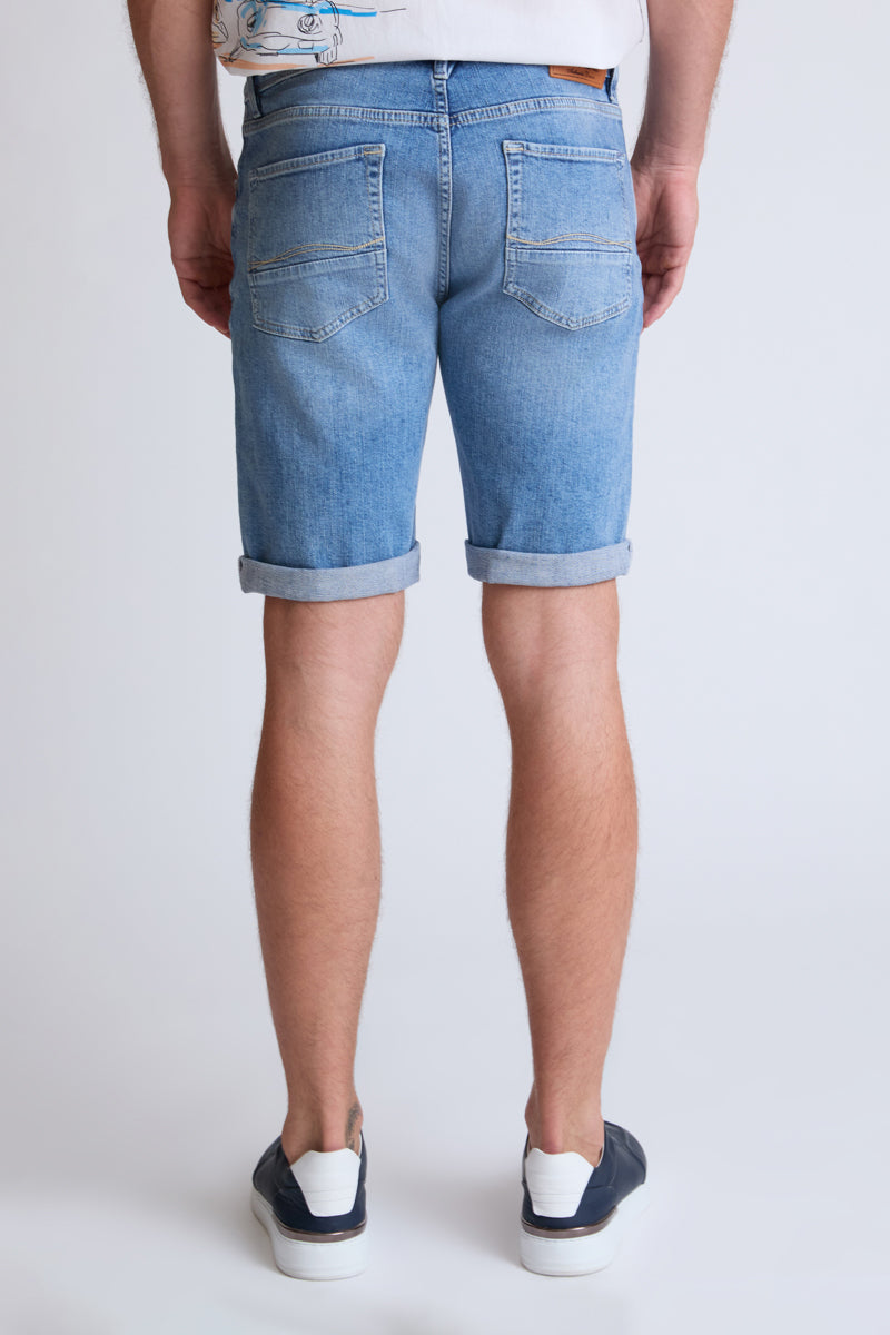 Jeans-Bermuda aus Baumwoll-Stretch