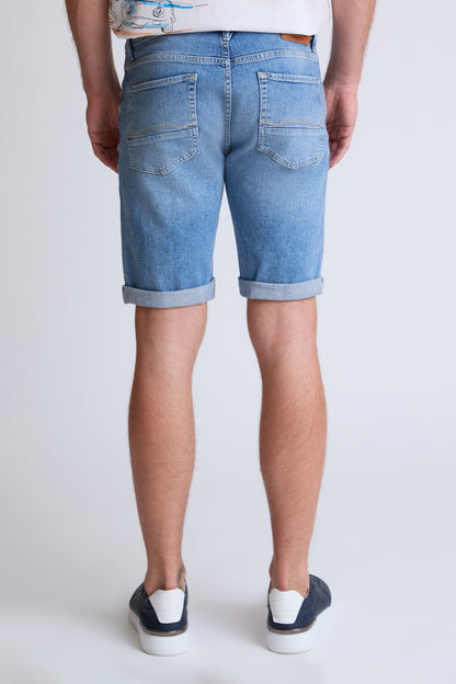 Jeans-Bermuda aus Baumwoll-Stretch