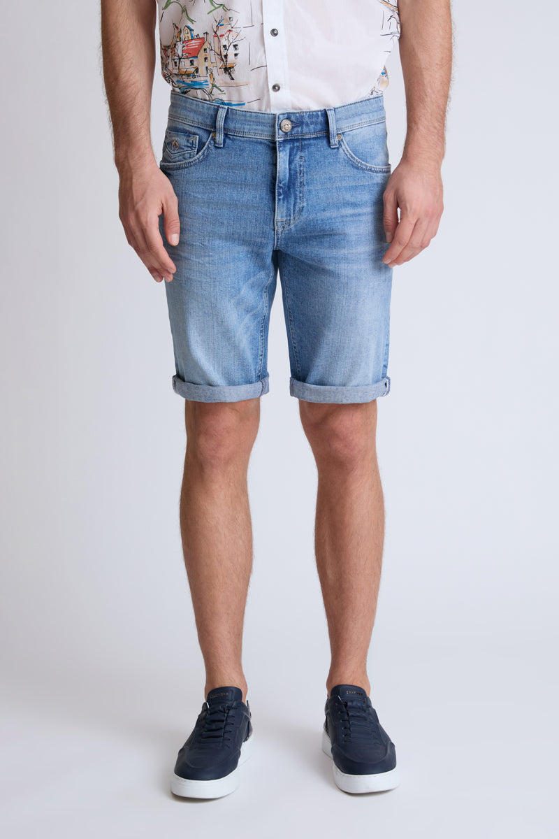 Jeans-Bermuda aus Baumwoll-Stretch