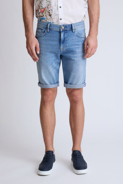 Jeans-Bermuda aus Baumwoll-Stretch