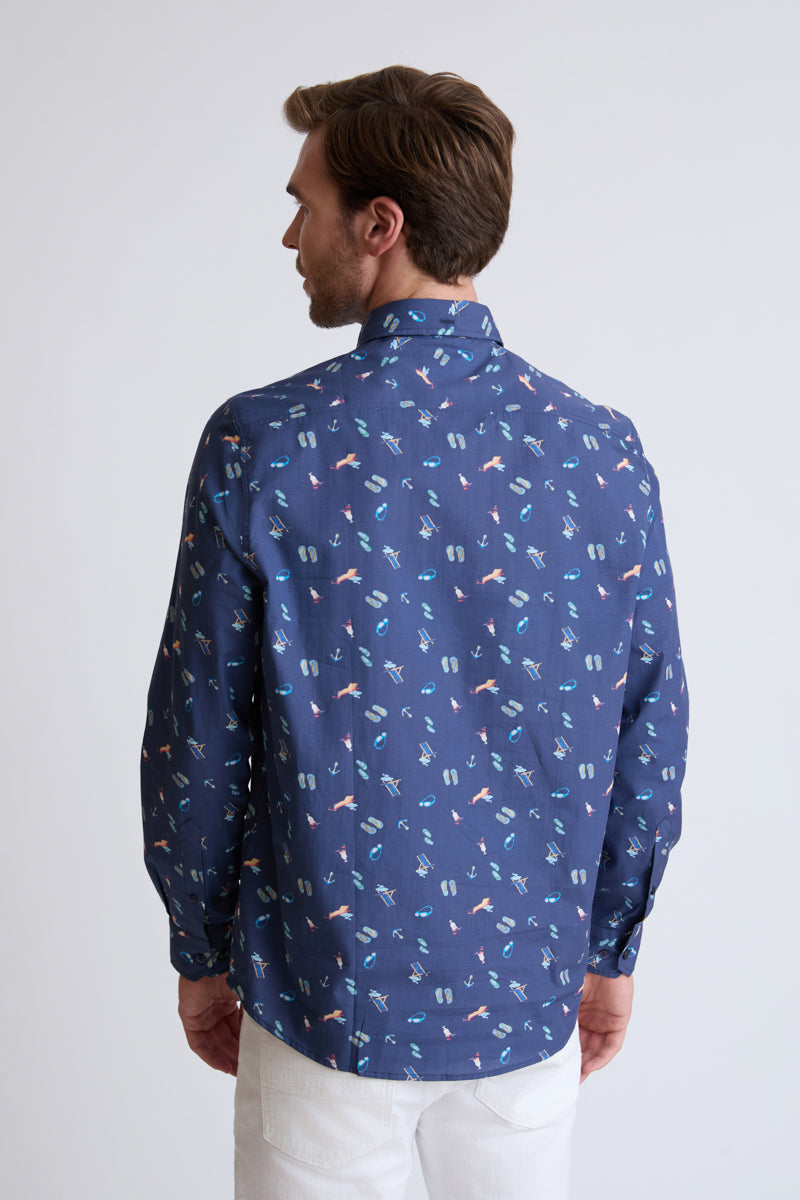Regular Fit Hemd aus 100 % Baumwolle – Turquiose Print 2 #Farbe_Turquiose Print 2