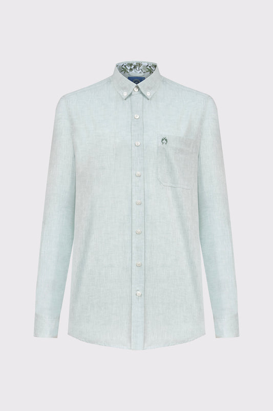 Cotton-Linen Button-Down Shirt – Regular Fit Summer Shirt