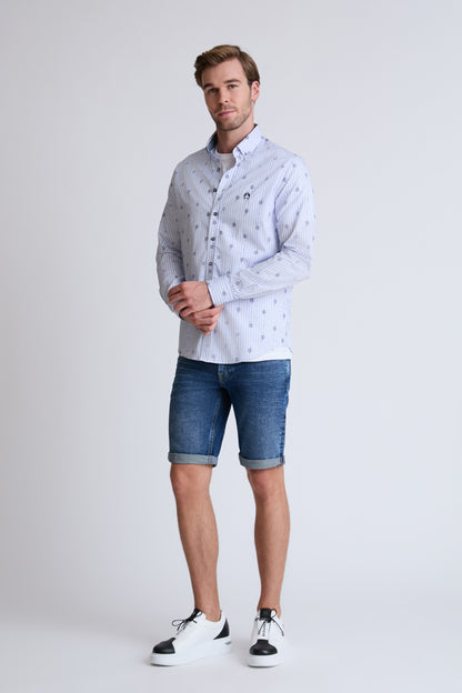 Modern Fit Hemd aus 100 % Baumwolle