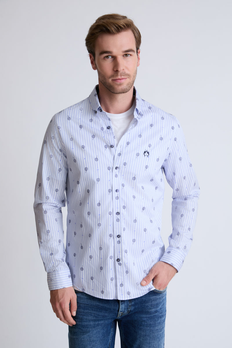 Modern Fit Hemd aus 100 % Baumwolle