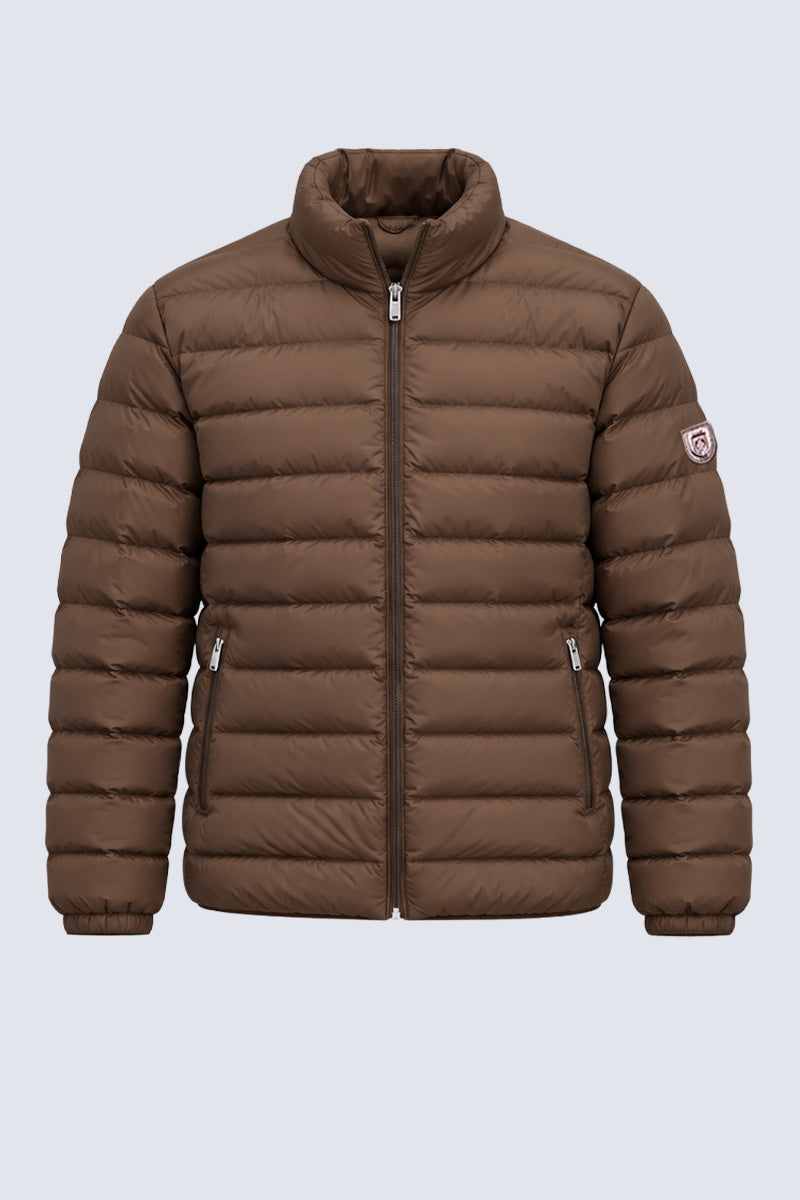 Steppjacke aus Polyester mit Stehkragen in cappuccino, Ansicht 2