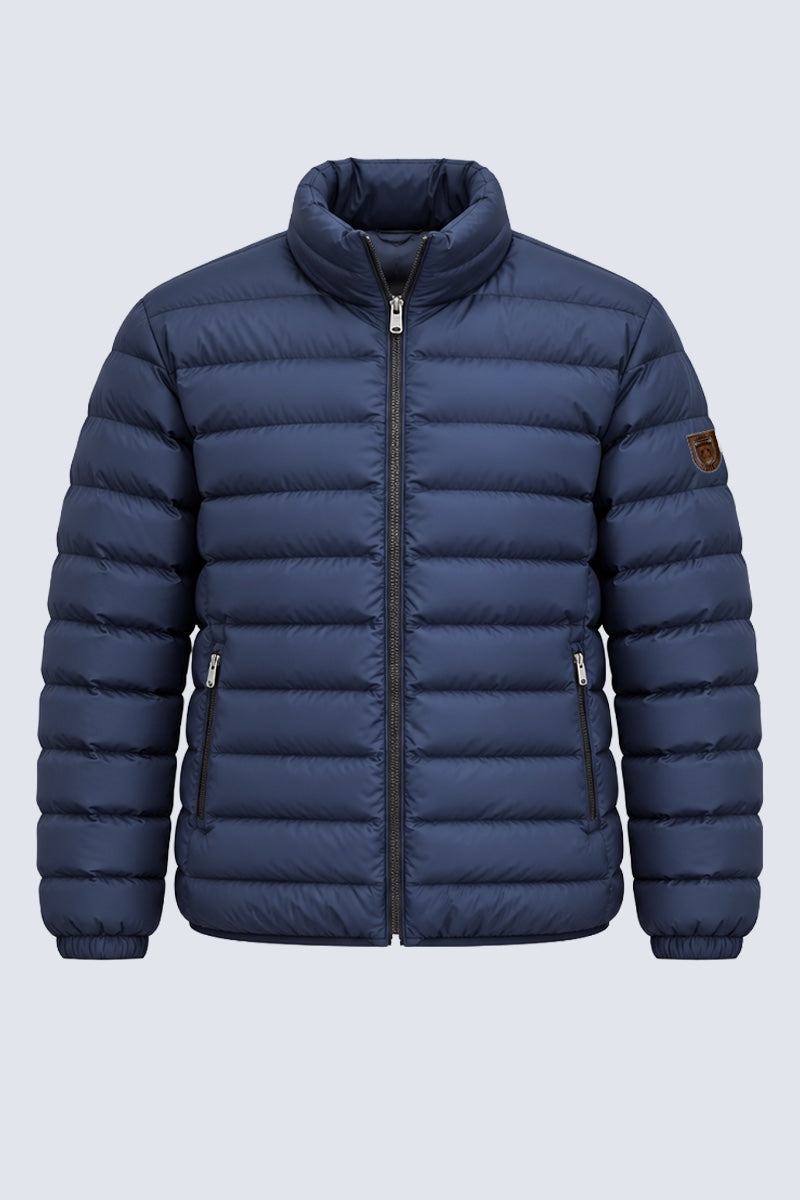 Steppjacke aus Polyester mit Stehkragen in navy, Ansicht 2