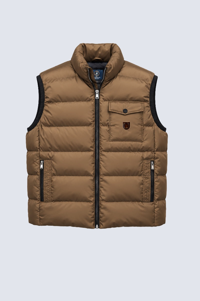 Steppweste aus Polyester mit Stehkragen in cappuccino, Ansicht 2