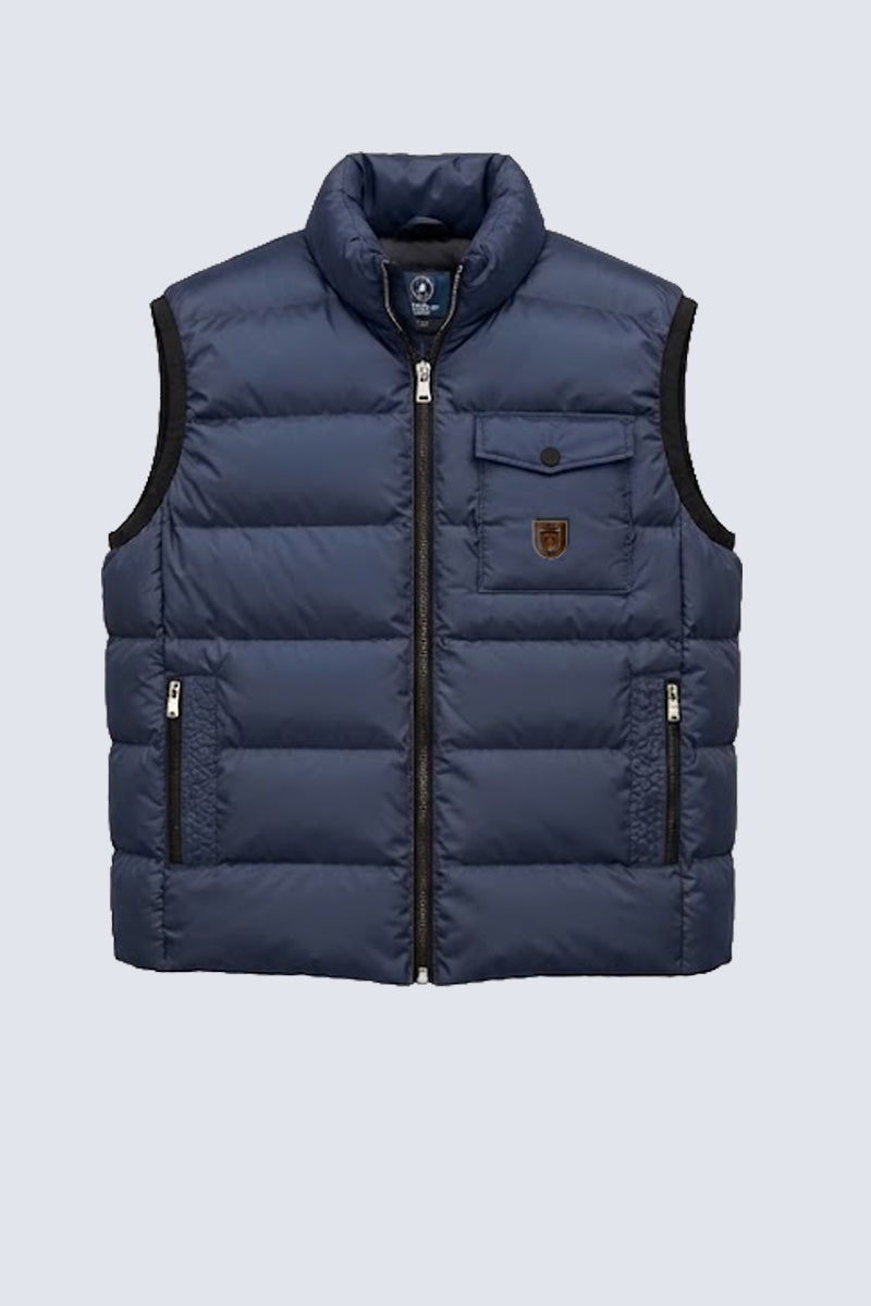 Steppweste aus Polyester mit Stehkragen in navy, Ansicht 2